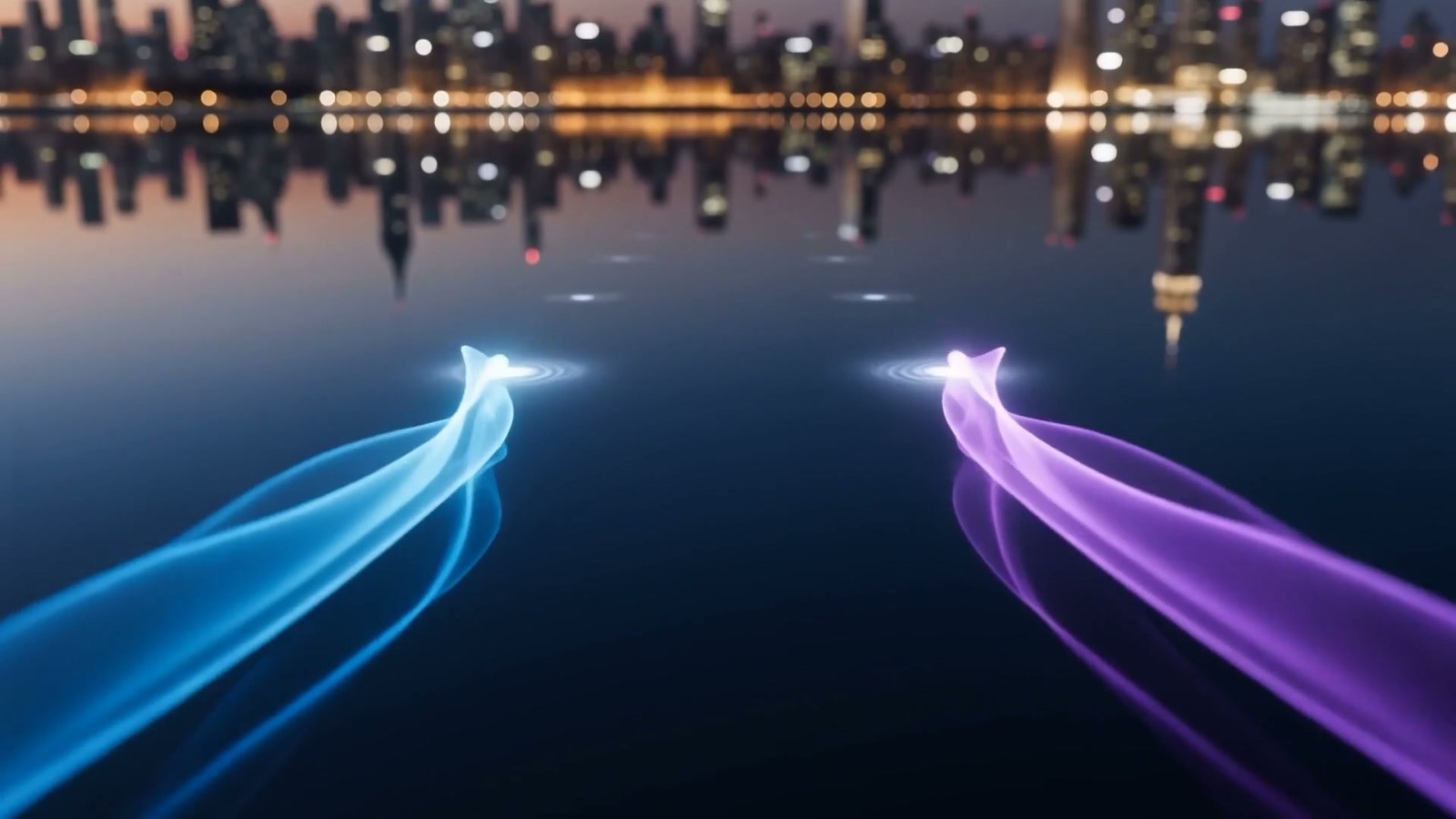 Streams of light flowing through a sequence of glowing checkpoints and converging into a single bright point, illustrating an invoice moving through automated accounts payable to payment